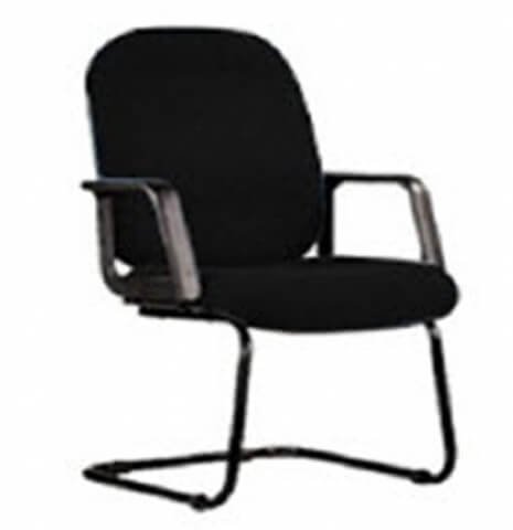 AMJOLCE Finefur Interior Ready to Buy Product > Midback chair with armrest, sled base- black fabric > MSD 015, Bacolod Midback chair, Bacolod Chair
