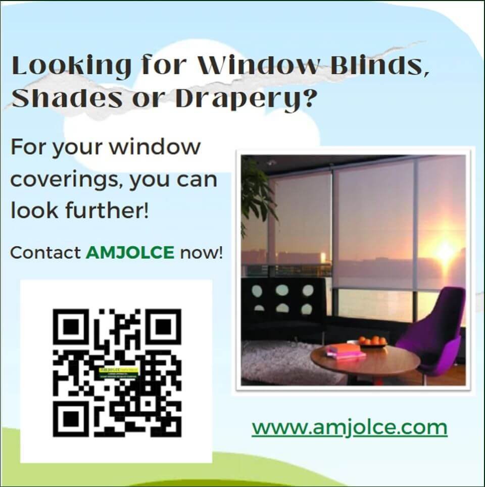 Amjolce Ready to Buy Window coverings, window blinds, drapes, shades and more.