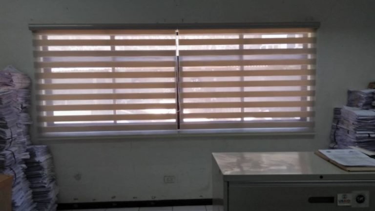 Amjolce Installed Elegant Combi-Roller Shades for Government Office