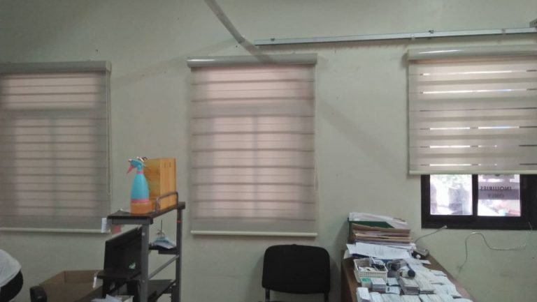 Amjolce Installed Elegant Combi-Roller Shades for Government Office